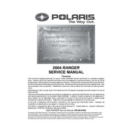 Printed Service  Repair Manual 2004 Polaris Ranger TM 650 2X4 425 4X4 6X6 500