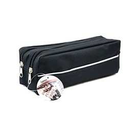 Arpan Large Double Zip Pencil Case For School/College Make-Up, Blue or Red X 1