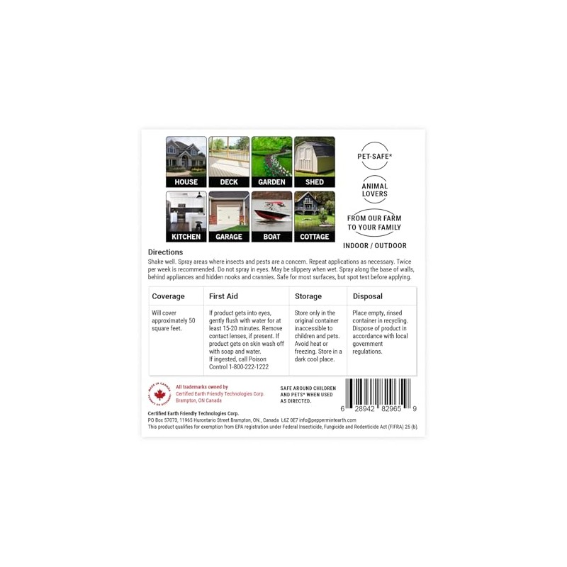 Powermint Peppermint Oil Insect & Pest Spray for Spiders, Ants,