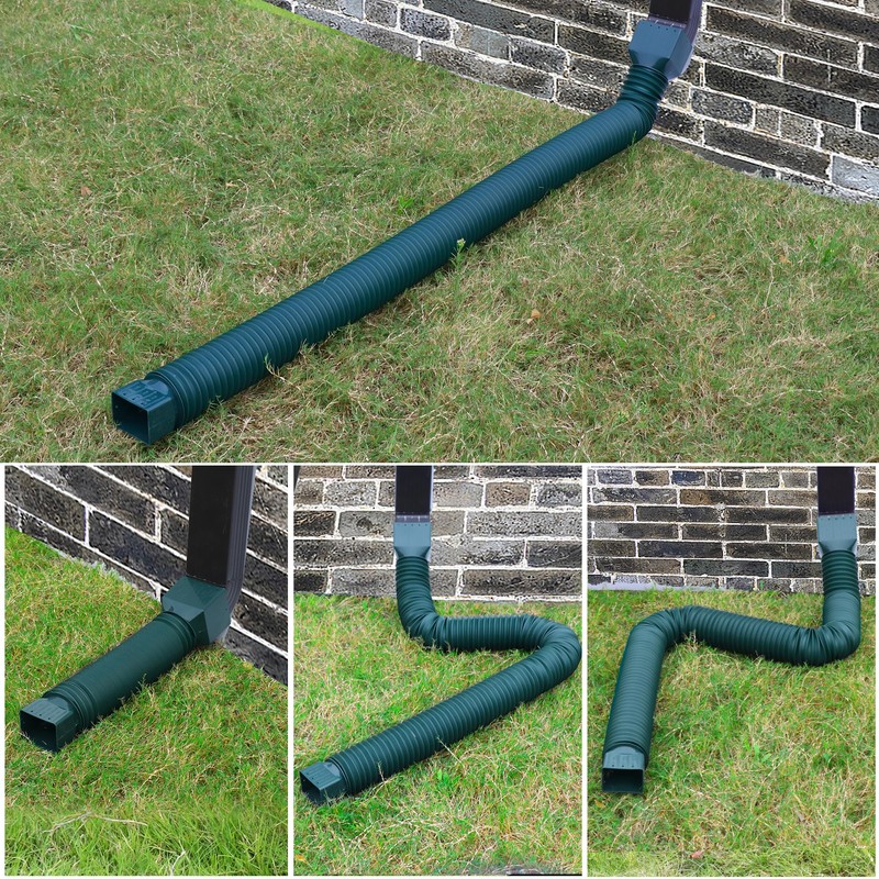 2 Pack Rain Gutter Downspout Extensions, Upgraded Flexible Drain Downspout
