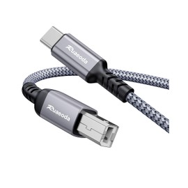 Ruaeoda USB C to USB B Printer Cable 6ft, High-Speed Braided USB C MIDI Cable for MacBook Pro, iPad Pro, Air, Compatible with HP, Canon, Epson, Brother Printer, Digital Piano, DAC, DJ Controller