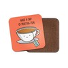 Square Single Coaster - Cute Positivi-tea Tea Funny Motivation Girls