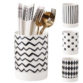 ELECTRO-WEIDEWORLD Chopsticks Stand, Stylish, Ceramic Chopstick Stand, Chopstick Drainer, Chopsticks, Spoon, Fork Storage, Ceramic, Kitchen Chopstick Stand, Tool Stand, Kitchen Cutlery, Stand