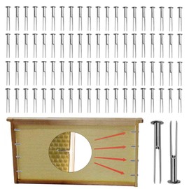 OywhC Metal Beeswax Foundation Support Pins, Metal Support Pins Beehive Frame Support Pins, 100-Pack