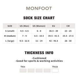 MONFOOT Men's/Women's 4 Pairs Athletic Cushion Crew Socks, Striped Small Multipack