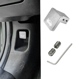 Lyxheth Hood Latch Release Handle Cable Repair Kit, Hood Release Handle Replacement, Heavy Duty Billet Hood Latch Release Cable Repair Kit, Hood Latch Release Pull Handle for Honda Civic CR-V (Silver)