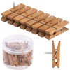 50 PCS Push Pin with Wooden Clips, Durable Wooden Push