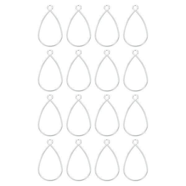 sourcing map 16 Pcs Open Bezel, Teardrop Resin Bezels Pendants