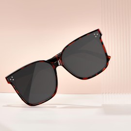 UwqMaz Women's Square Sunglasses Polarized, UV400 Metal Frame – Lightweight Oversized for Driving & Outdoor