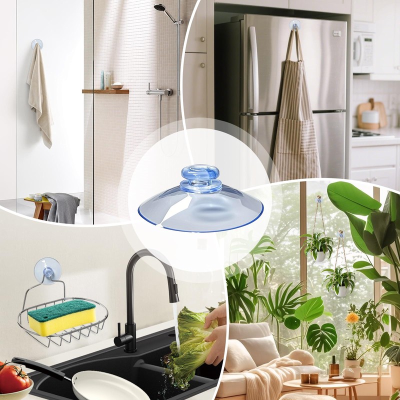 HE ZHI LONG Suction Cups for Glass Surfaces, 12 Pack,