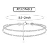 Apasvonino Silver Anklets for women,Layered Anklets Bracelets Adjustable Summer Beach