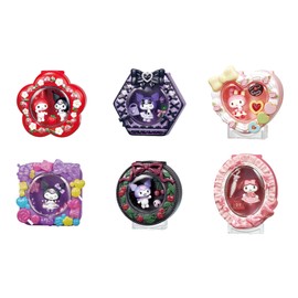 Re-ment Sanrio My Melody♡Kuromi MELTY COMPACT, Approx. H 4.5 x W 2.8 x D 2.8 inches (115 x 70 x 70 mm), PVC