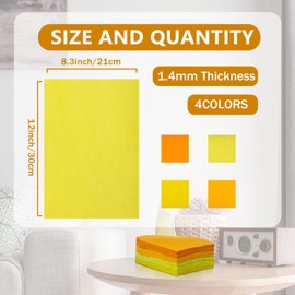 Soft Felt Sheets, 8x12 inches Assorted Craft Felt Fabric, 1.4mm Thick Felt Square for Crafts, 4 Colors 40 Pieces Color Felt for Craft DIY Project (YELLOW SERIES)