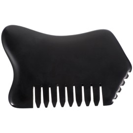 Facial Reflexology Tools Neck Massagers Jade Stone Massage Comb 1Pc - Guasha Scalp Comb, Handheld Scraping Massage Tool for Head Caring, Relax (Black) Facial Reflexology Tools Neck Massagers