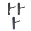 Aqbau® Door Handle Set Long Plate Black Door Handle Door