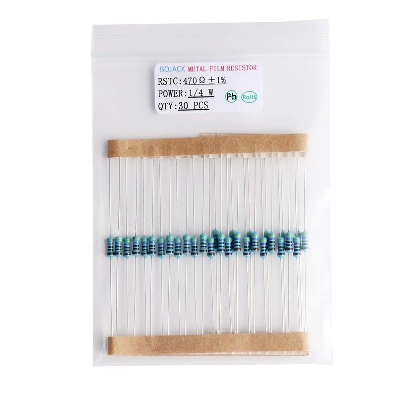 BOJACK 630 Pcs 17 Values Resistor Kit 0 Ohm-1M Ohm