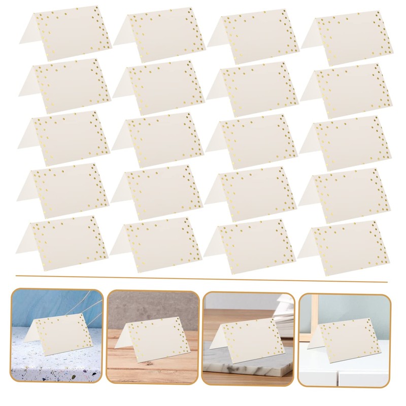 iplusmile 50pcs Gold Foil Dots Name Cards Elegant Table Tent