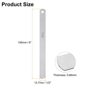 HARFINGTON 8 Blades Metric Steel Feeler Gauge, 0.8mm Thickness Filler Gauge, Offset Valves, Guitar Gauge Gage Measuring Tool, for Gap Width Thickness Measuring