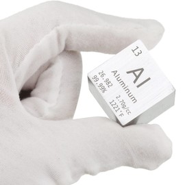 Pevfeciy 1 Inch Aluminium Cube 25.4 mm Metal Density Cube Pure Metal High Density Element Cube for Element Collections Laboratory Experiment Material Hobbies