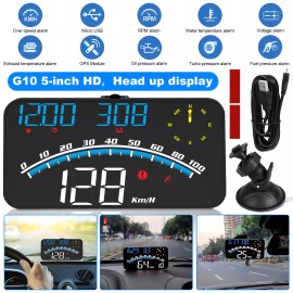 EEEKit 5" Digital Speedometer Universal GPS Car HUD Head Up Display MPH Overspeed Alarm