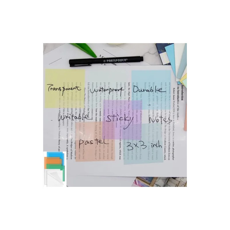 1200 Hojas Notas Adhesivas Neon Tipo Post-it 7.6x7.6cm Block