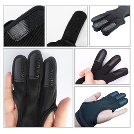 Wanfoou Archery Glove Three Finger Leather Archery Protective Gloves Archery Shooting Gloves, Three Finger Shooting Hunting Gloves Protector for Youth Adult Beginner