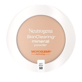 Neutrogena SkinClearing Mineral Acne-Concealing Pressed Powder Compact, Shine-Free & Oil-Absorbing Makeup with Salicylic Acid to Cover, Treat & Prevent Breakouts, Soft Beige 50.38 oz