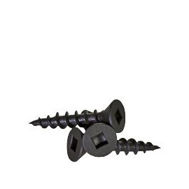 #8 x 1-1/4" Particle Board Screw, Flat Head, Square Drive, Black Phosphate Finish, Hardened Steel (inch) (Quantity: 5000) RoHS Compliant