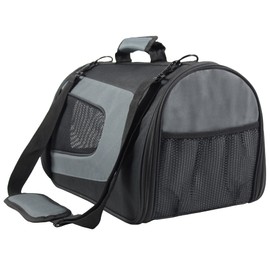 EliteField Deluxe Soft Pet Carrier (3 Year Warranty, Airline Approved), Multiple Sizes and Colors Available (20" L x 11" W x 11" H, Black+Gray)