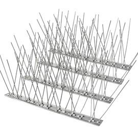 KOKMEYA Bird Spikes 3.28FT, 304 Stainless Steel Bird Deterrents Spikes for Outside to Keep Birds Away Bird Scare Devices Outdoor 4Pcs