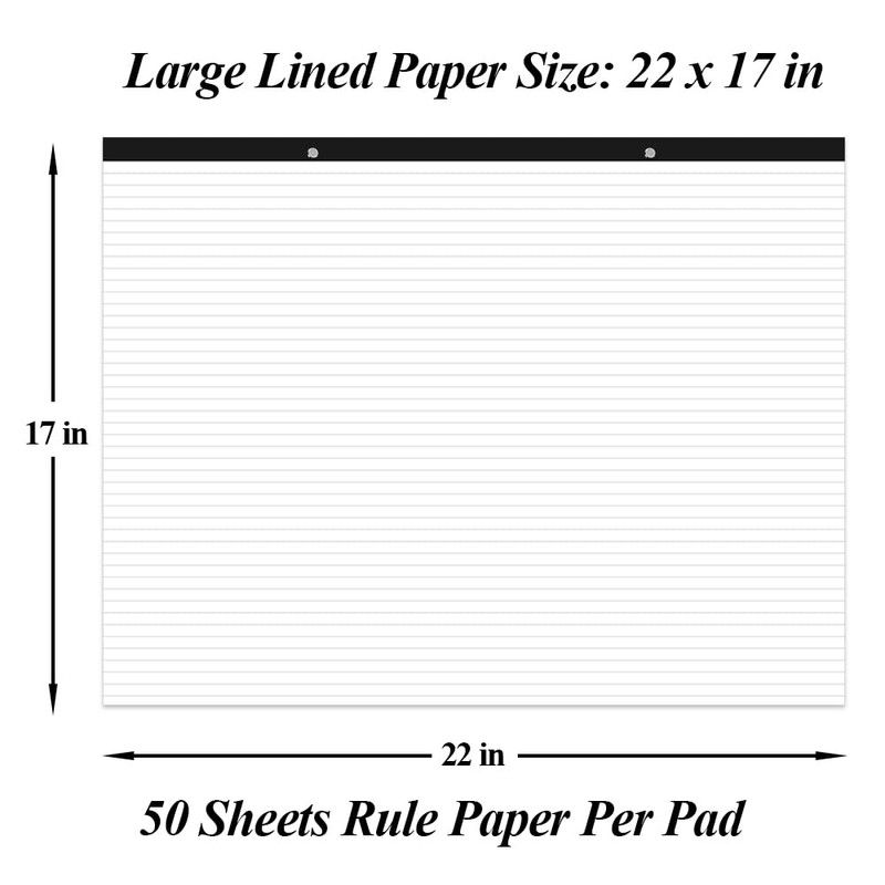 Yaridar Large Lined Paper Pad - 22" x 17" Ruled