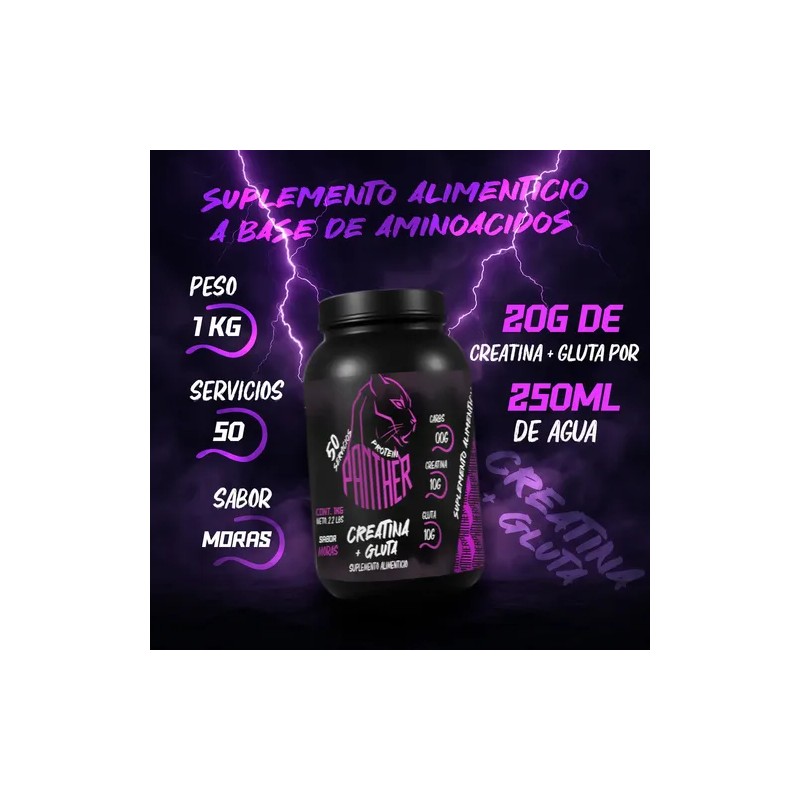 Creatina + Glutamina Panther Protein 1kg Varios Sabores