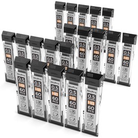 Nicpro 1200 PCS Lead Refills 0.5mm HB #2 Break Resistant Mechanical Pencil Refills 0.5 mm, 60 Pack Per Tube, 20 Tubes