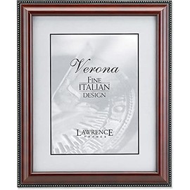 Lawrence Frames Walnut Finish 5x7 Picture Frame - Gold Bead Design