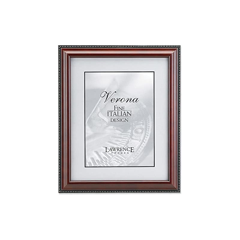 Lawrence Frames Walnut Finish 5x7 Picture Frame - Gold Bead