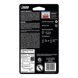 Feit Electric LED B11 40W Equiv, 300 Lumens, Filament Frost Glass, Candelabra, Dimmable, 5000K, 2 Pk, CEC Compliant