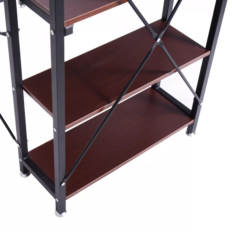 Computer Desk With 4-Layer Shelves PC Workstation Study Table Home