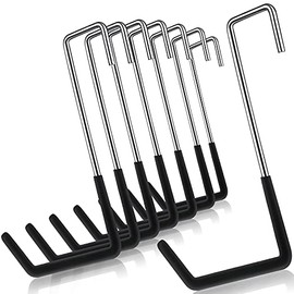 Rafter Hook Heavy Duty Large S Hooks Rafter Hanger Vinyl Coated S Hooks Galvanized Steel for Ladder Bike Hangers Sports Equipment Garage Storage Organizer(Black,8 Pieces)