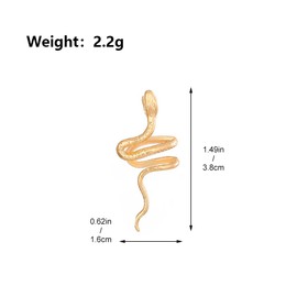 Gold Snake Cartilage Clip On Earrings, Twisted Lightweight Non Piercing Ear Cuff Earrings, Simple Statement Jewelry Gifts for Women(G)