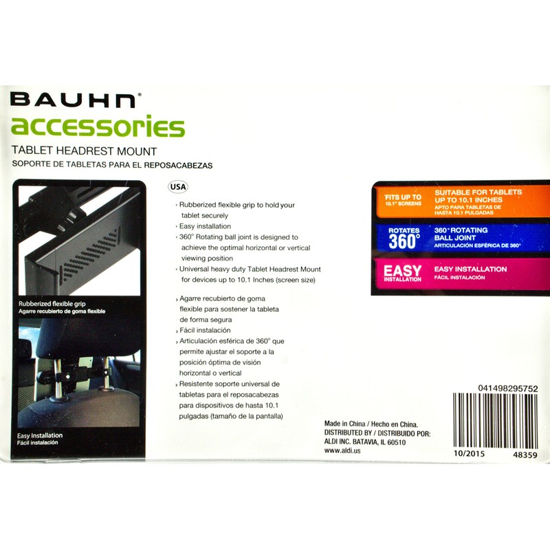 Bauhn Accessories Universal Heavy-Duty Tablet Headrest Mount