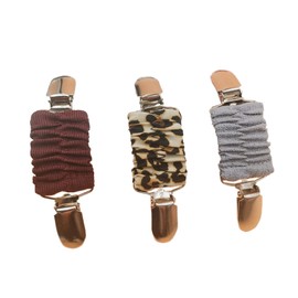 6Pcs Vintage Sweater Clip Scarf Cardigan Securing Leopard Print Clip Set Shirt Dress Back Cinch Coat Shawl Clasps for Women Mother Friend Retro Jewelry Gift-B red Gray