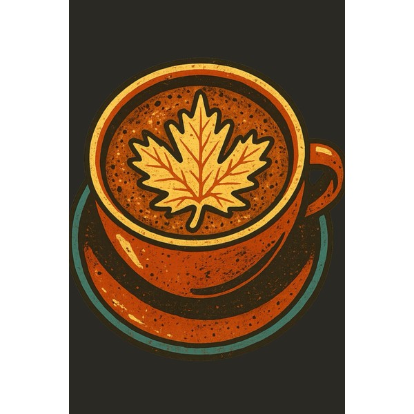 Autumn Coffee Notebook with Maple Leaf Cover: Fall season writing