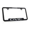 Honda Civic White UV Printed Black Plastic License Plate Frame