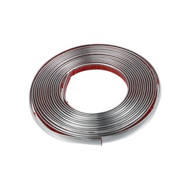 REPAIROCK 5/16" Silver Tone Trim PVC Strip Decoration Car Body Bumper Window Door Side Protector Exterior Interior Strip 18ft 5.5m Auto Replacement Parts