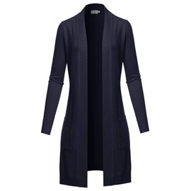 STARJJ - Chaqueta de punto estrecho con bolsillos (S-3X), Jcd001_azul marino, 2X