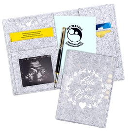 Marvelights Felt Maternity Log Cover for German Maternity Log Protective Cover for Storing Vaccination Certificate etc., Cute Gift for Pregnant Women and Future Mothers Sun (Light Grey)