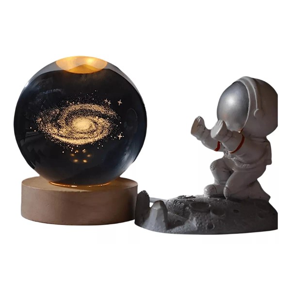 Shuang.W 3d Astronauta Galaxia Bola De Cristal Lamparas De Escritorio