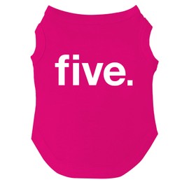 Five 5th Birthday Dog Tee Shirt | Sleeveless | Pawty | Party Theme | Celebration Supplies | Photoshoot (Hot Pink, X-Small 1029)