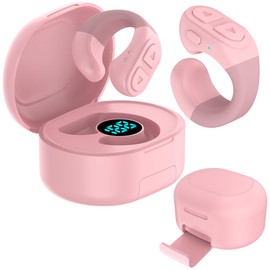 SSOBZELR SSOBZELR TikTok Scrolling Ring Remote Control, App Remote Page Turner for iPhone ipad Android,Phone Camera Bluetooth Remote Controls Scroll Ring with Stand （Pink）