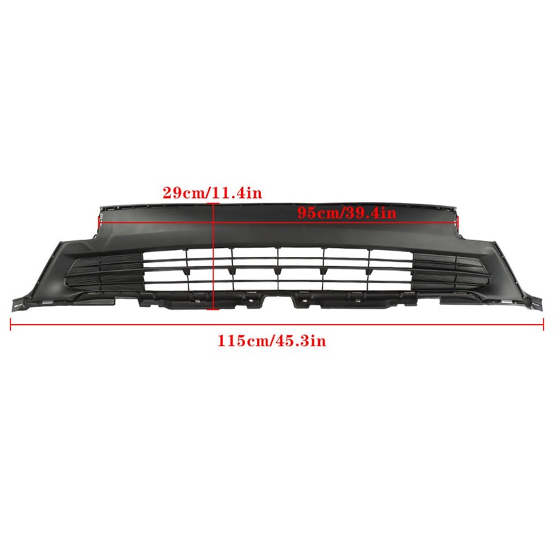 Thomletha Black Front Bumper Lower Grille Straight Trim Style Replacement